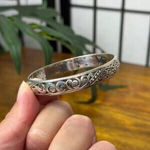 Brighton Bracelet Silver Tone Ornate Bangle Jewelry